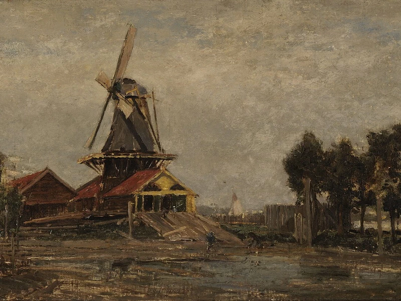 1841-Carel Nicolaas Storm van 's Gravesande - Vista del Noordendijk - Museo Dordrechts